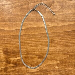 Silver Herringbone Necklace